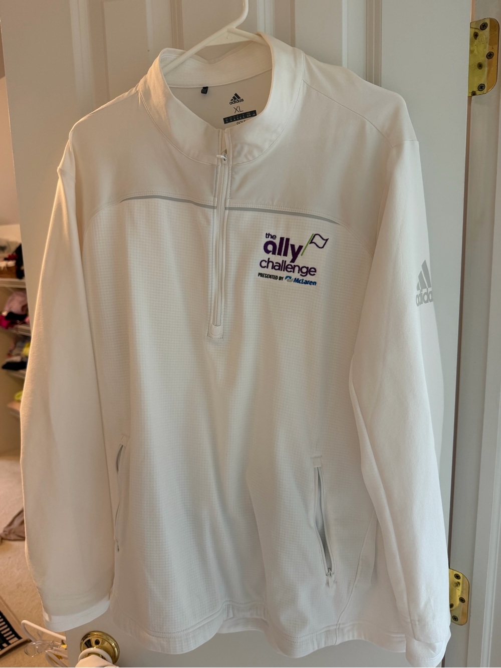 adidas White Golf Polo with Black Logo